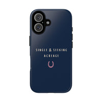 Navy & Pink 'Single & Seeking Acreage' Case