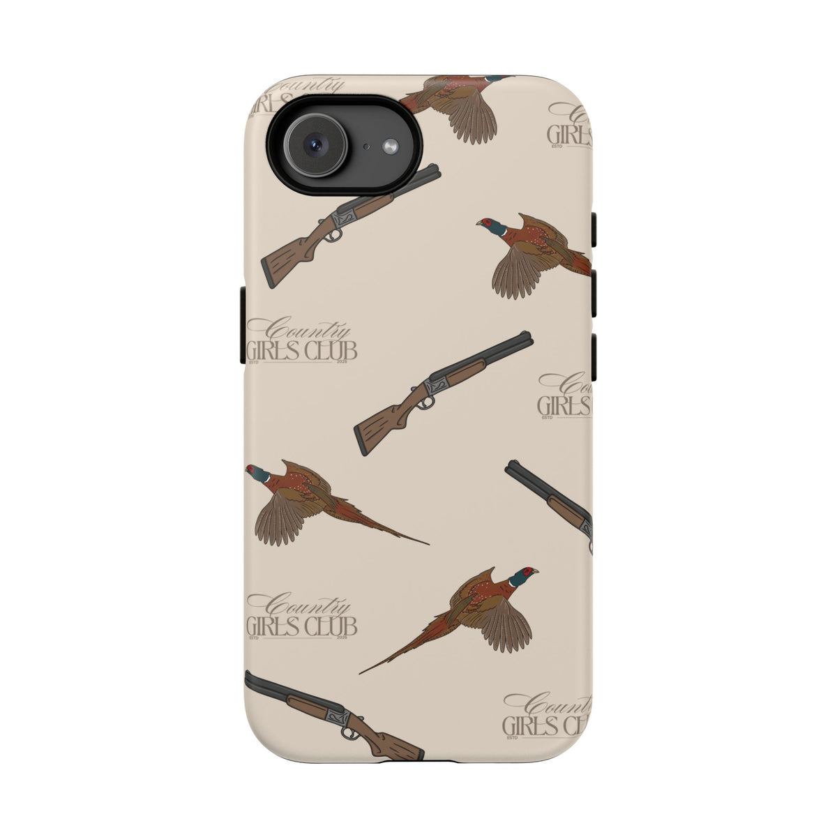 Beige 'Girls Pheasants & Shotguns' Case  | CGC x Country Cases