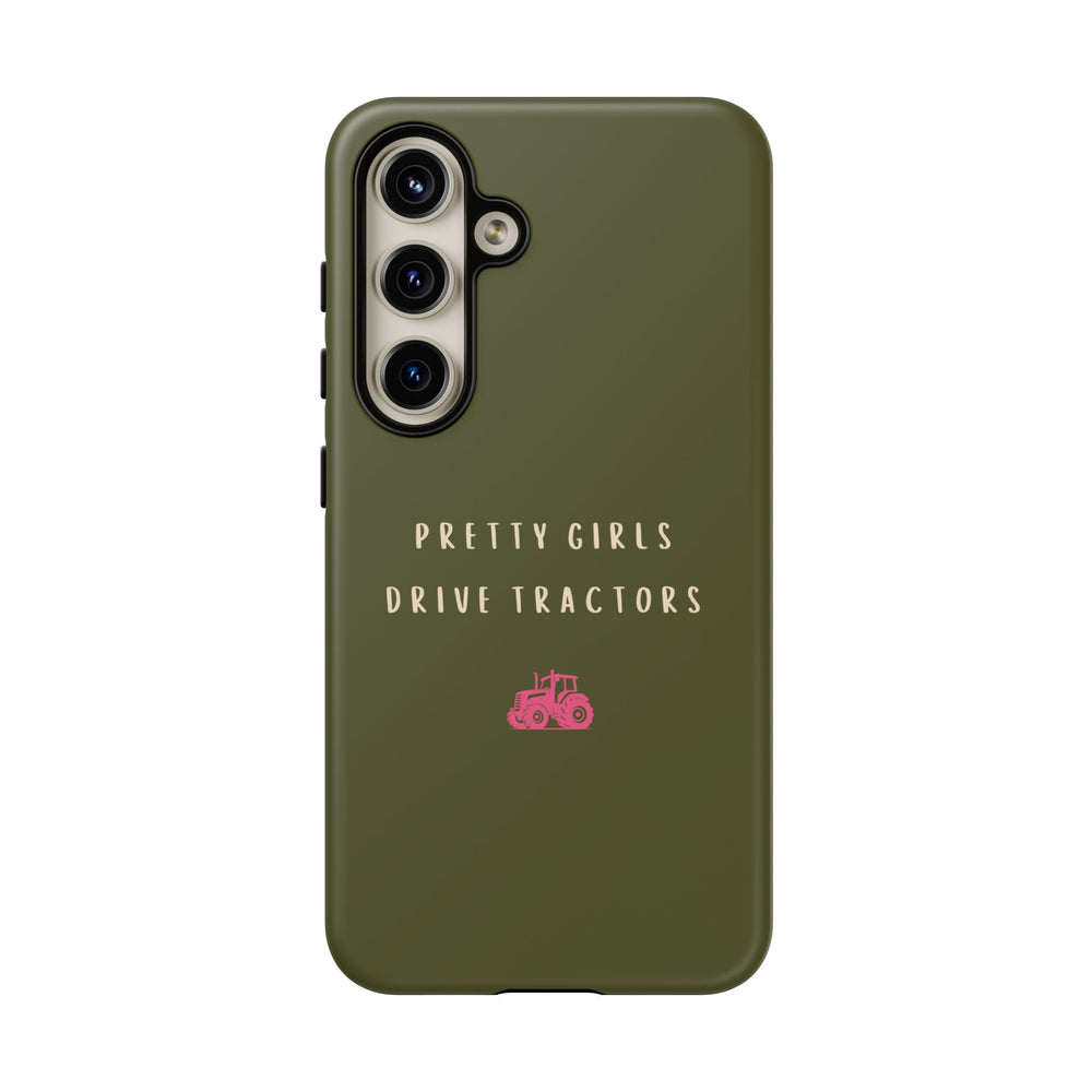 Green & Pink 'Pretty Girls Drive Tractors' Case