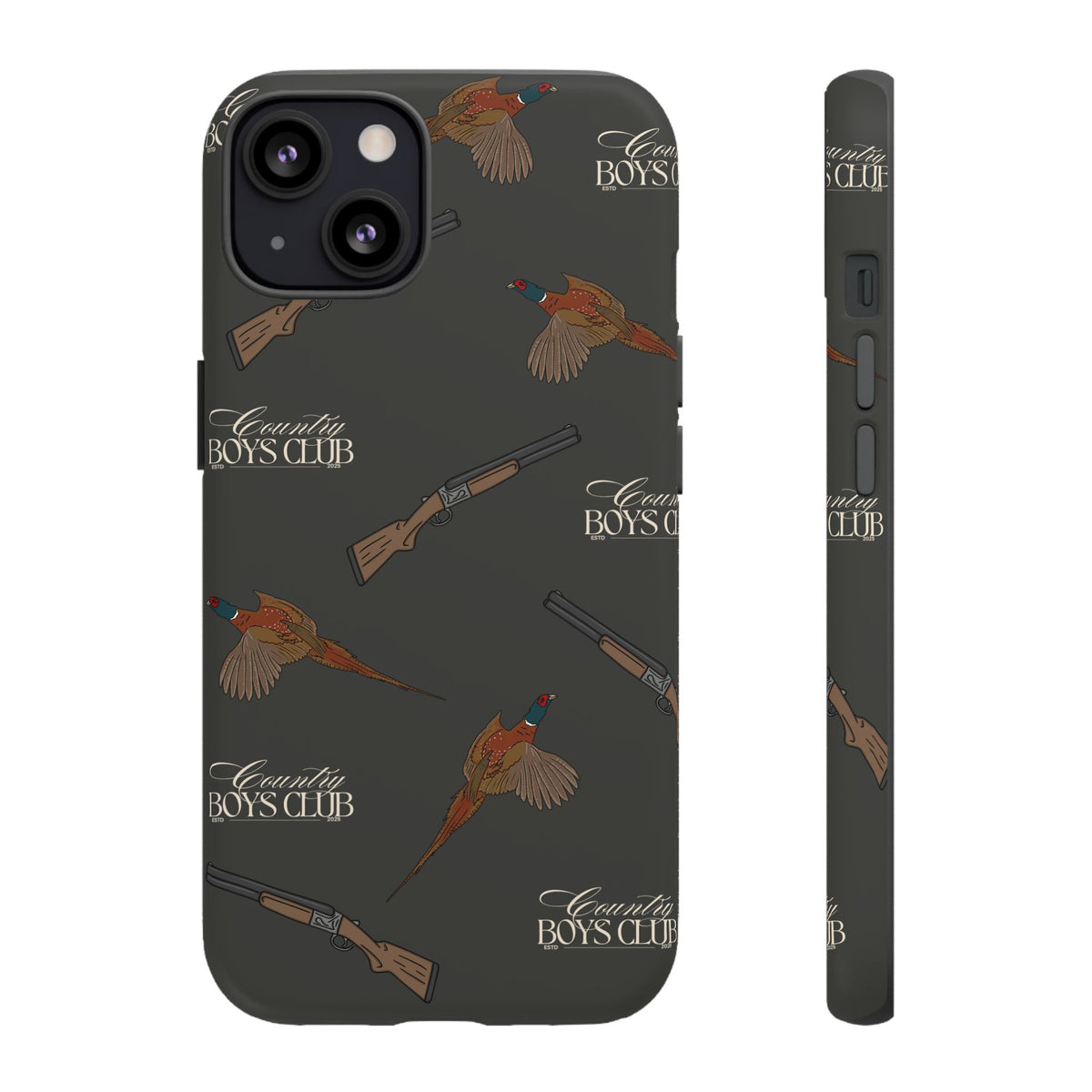 Charcoal 'Boys Pheasants & Shotguns' Case  | CBC x Country Cases