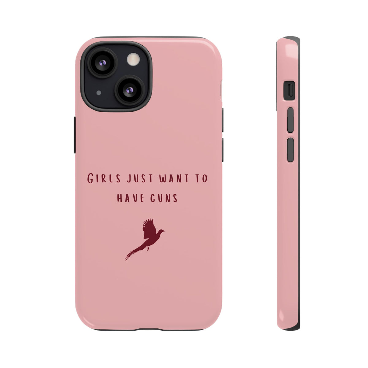 Pink & Burgundy 'Girls Just Want To Have Guns' Case (Pheasant)