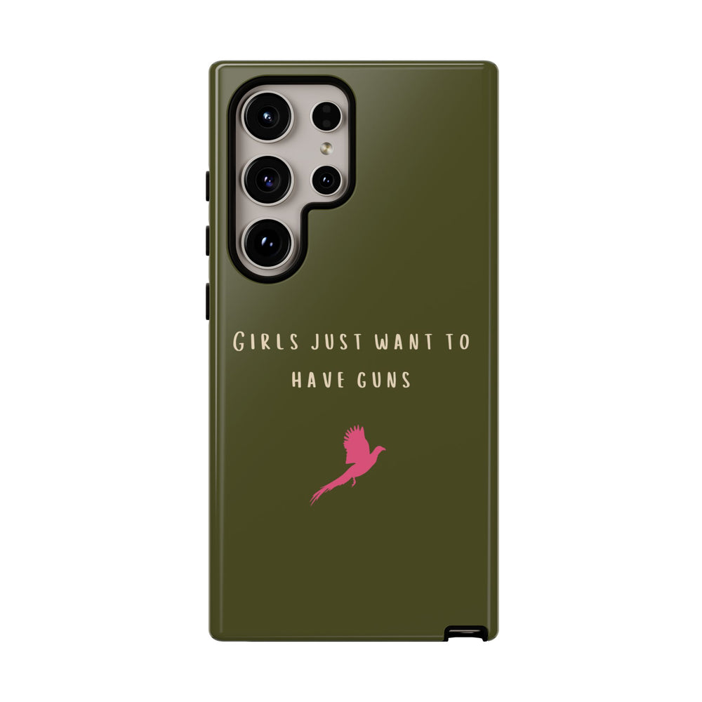 Green & Pink 'Girls Just Want To Have Guns' Case (Pheasant)