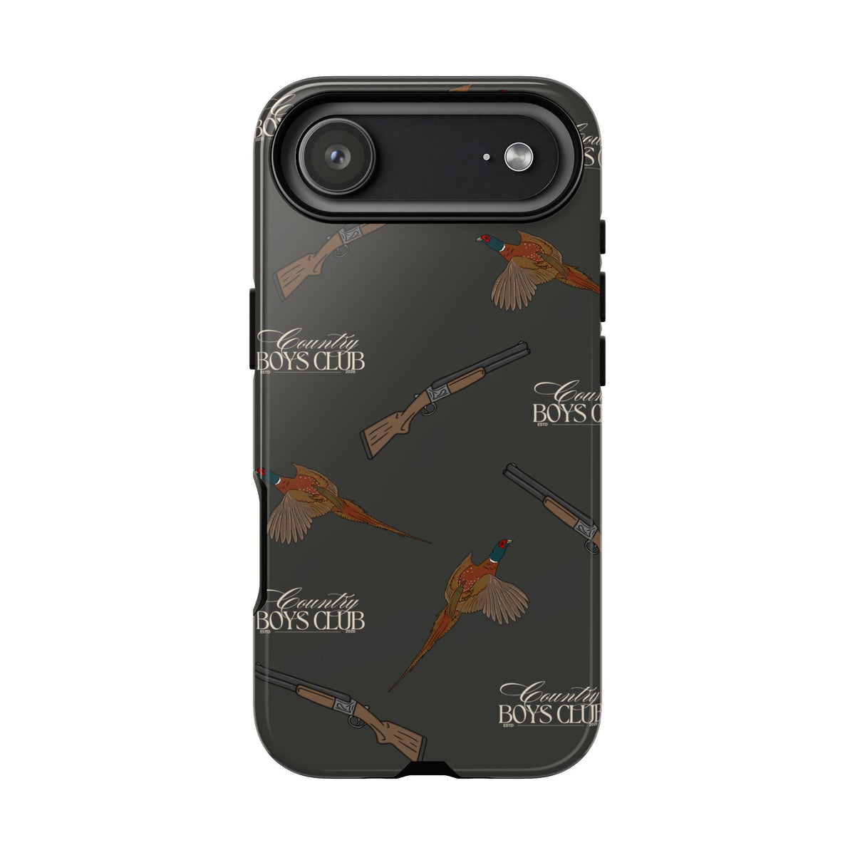 Charcoal 'Boys Pheasants & Shotguns' Case  | CBC x Country Cases