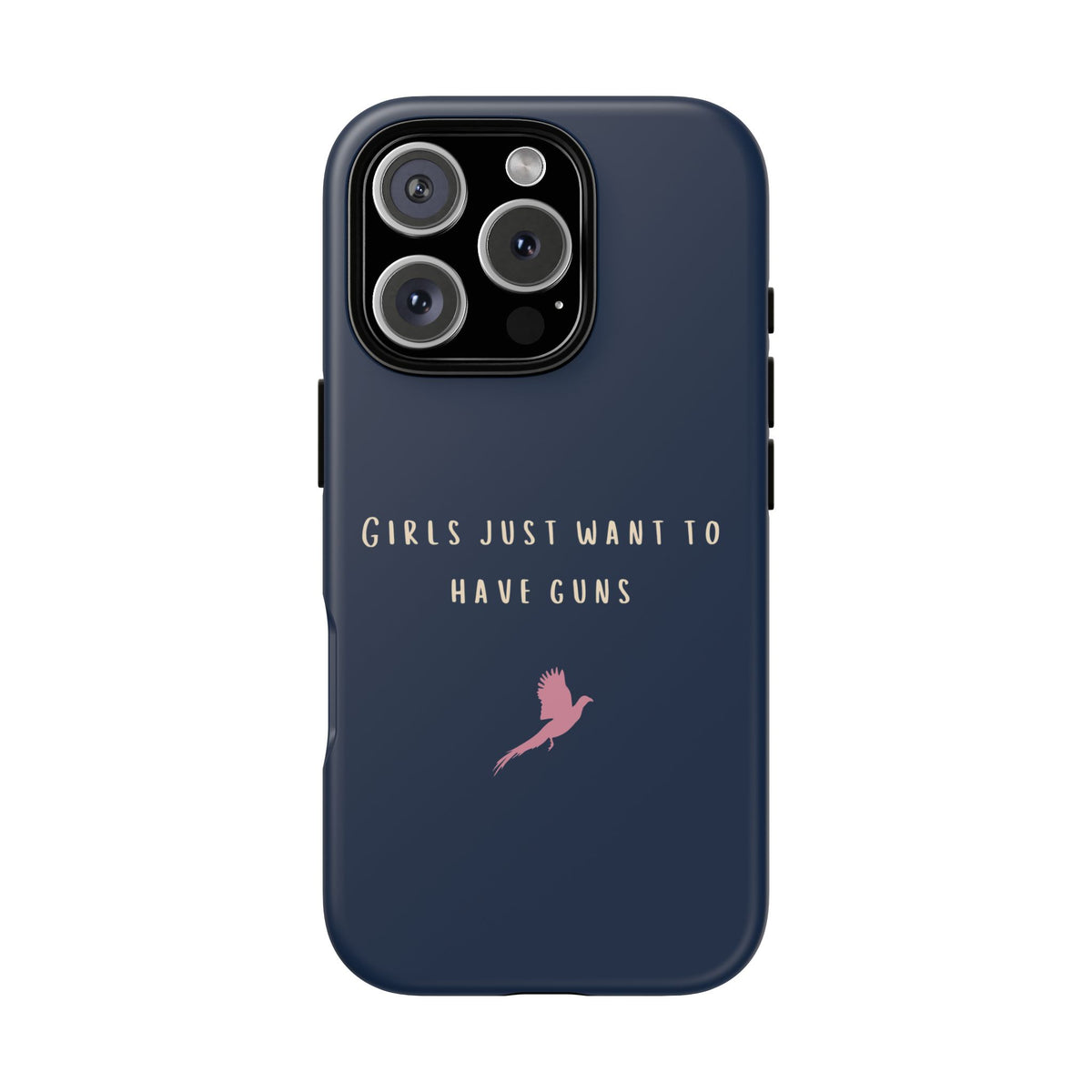 Navy & Pink 'Girls Just Want To Have Guns' Case (Pheasant)