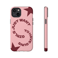 Pink & Burgundy Stars 'Girls Just Want To Have Guns' Case