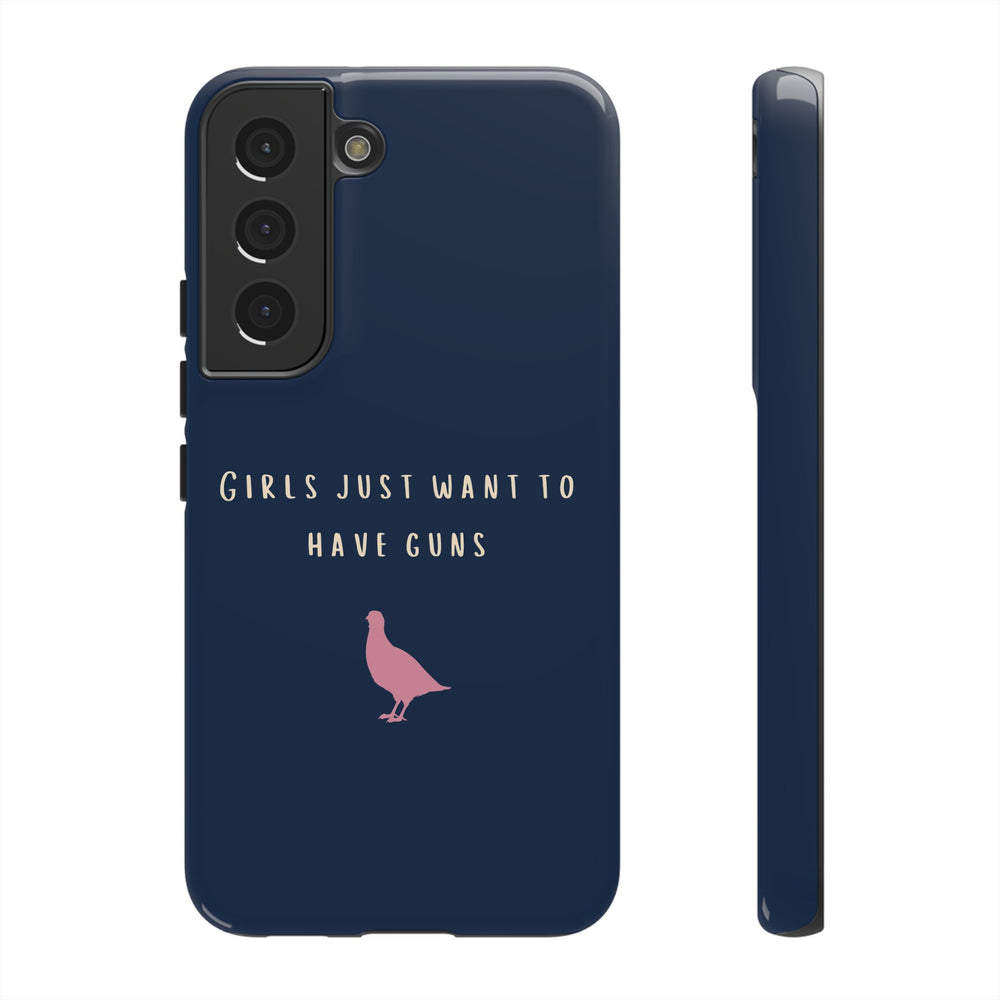 Navy & Pink 'Girls Just Want To Have Guns' Case (Partridge)