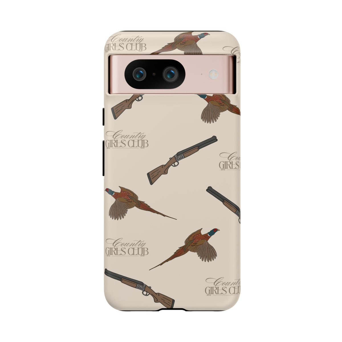 Beige 'Girls Pheasants & Shotguns' Case  | CGC x Country Cases