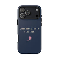 Navy & Pink 'Girls Just Want To Have Guns' Case (Pheasant)