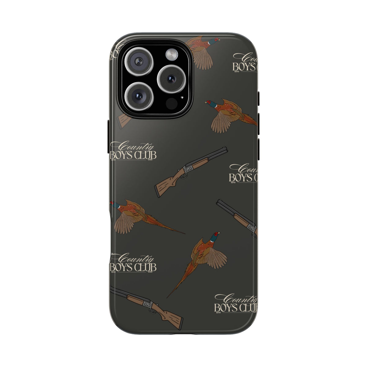 Charcoal 'Boys Pheasants & Shotguns' Case  | CBC x Country Cases
