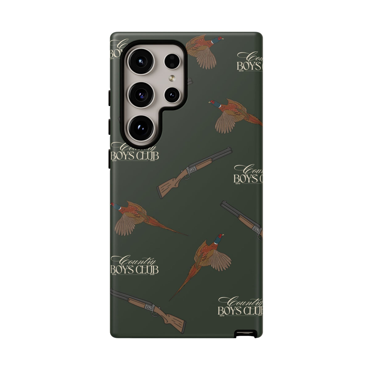 Field Green 'Boys Pheasants & Shotguns' Case  | CBC x Country Cases