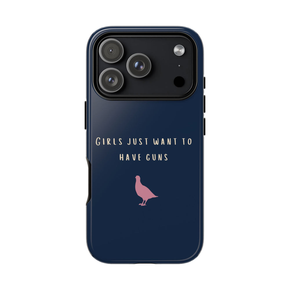 Navy & Pink 'Girls Just Want To Have Guns' Case (Partridge)