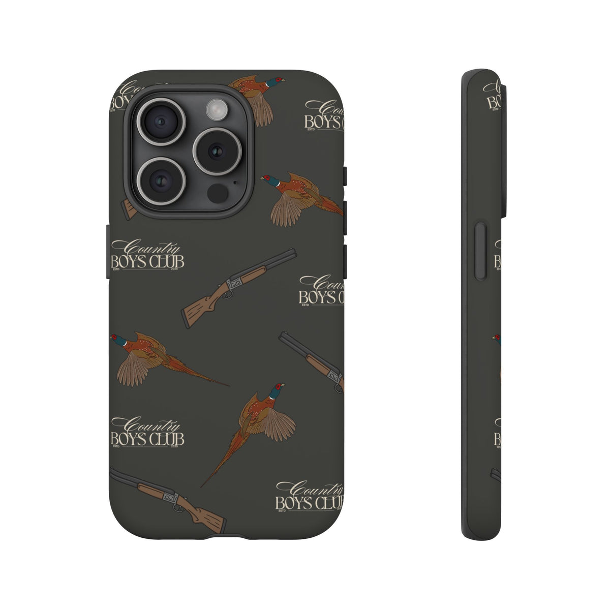 Charcoal 'Boys Pheasants & Shotguns' Case  | CBC x Country Cases