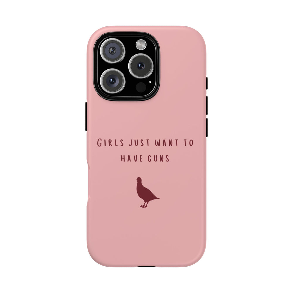 Pink & Burgundy 'Girls Just Want To Have Guns' Case (Partridge)