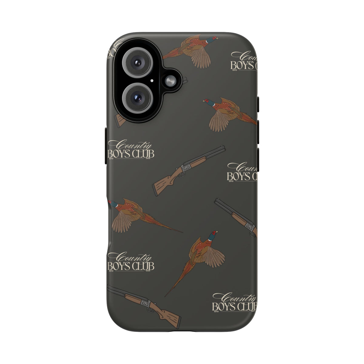 Charcoal 'Boys Pheasants & Shotguns' Case  | CBC x Country Cases