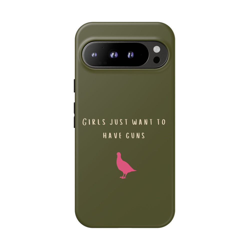Green & Pink 'Girls Just Want To Have Guns' Case (Partridge)