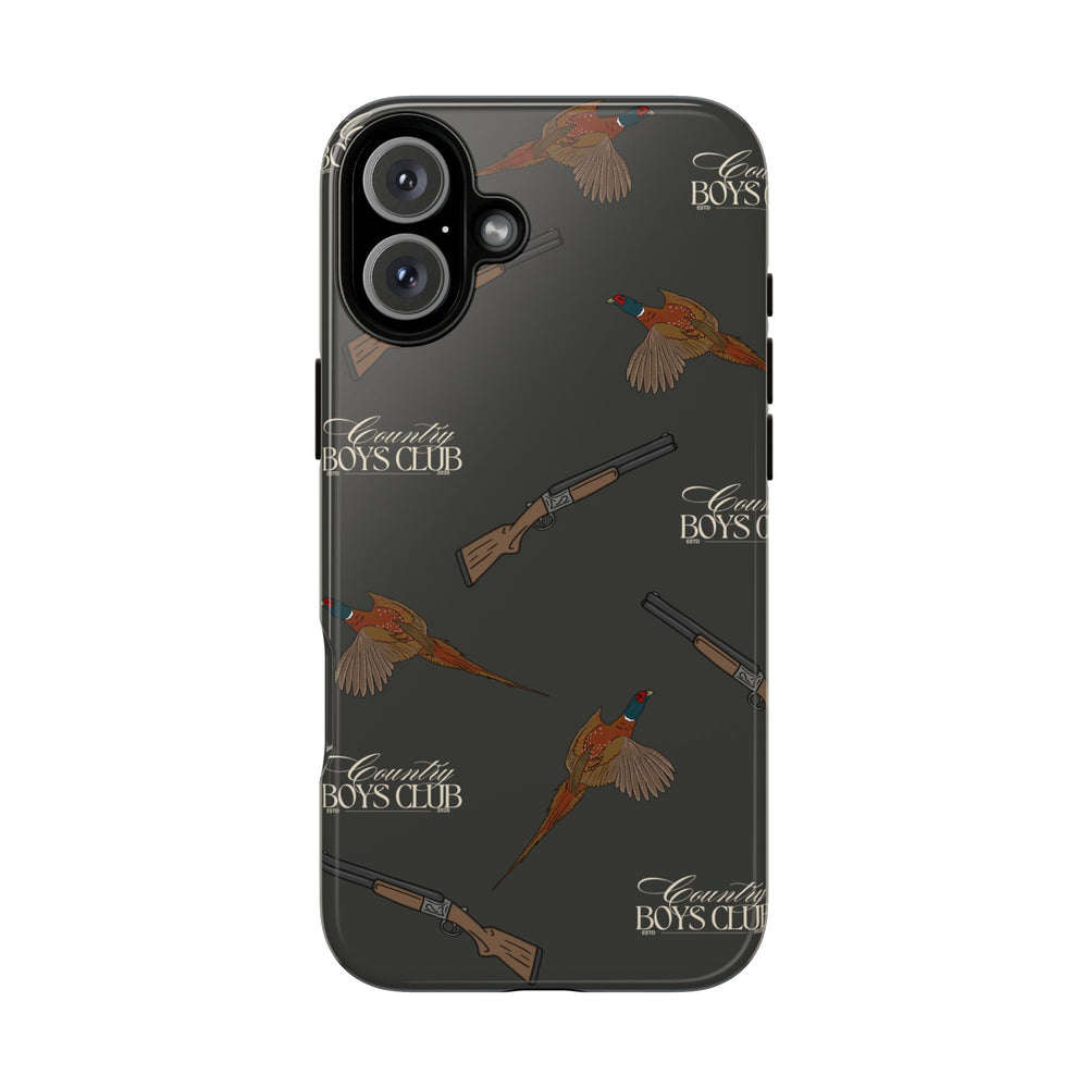 Charcoal 'Boys Pheasants & Shotguns' Case  | CBC x Country Cases