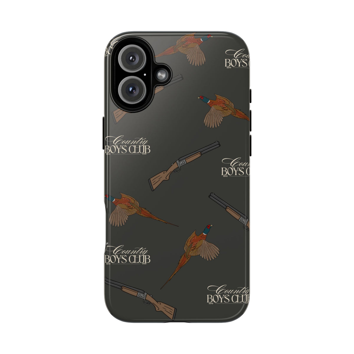 Charcoal 'Boys Pheasants & Shotguns' Case  | CBC x Country Cases