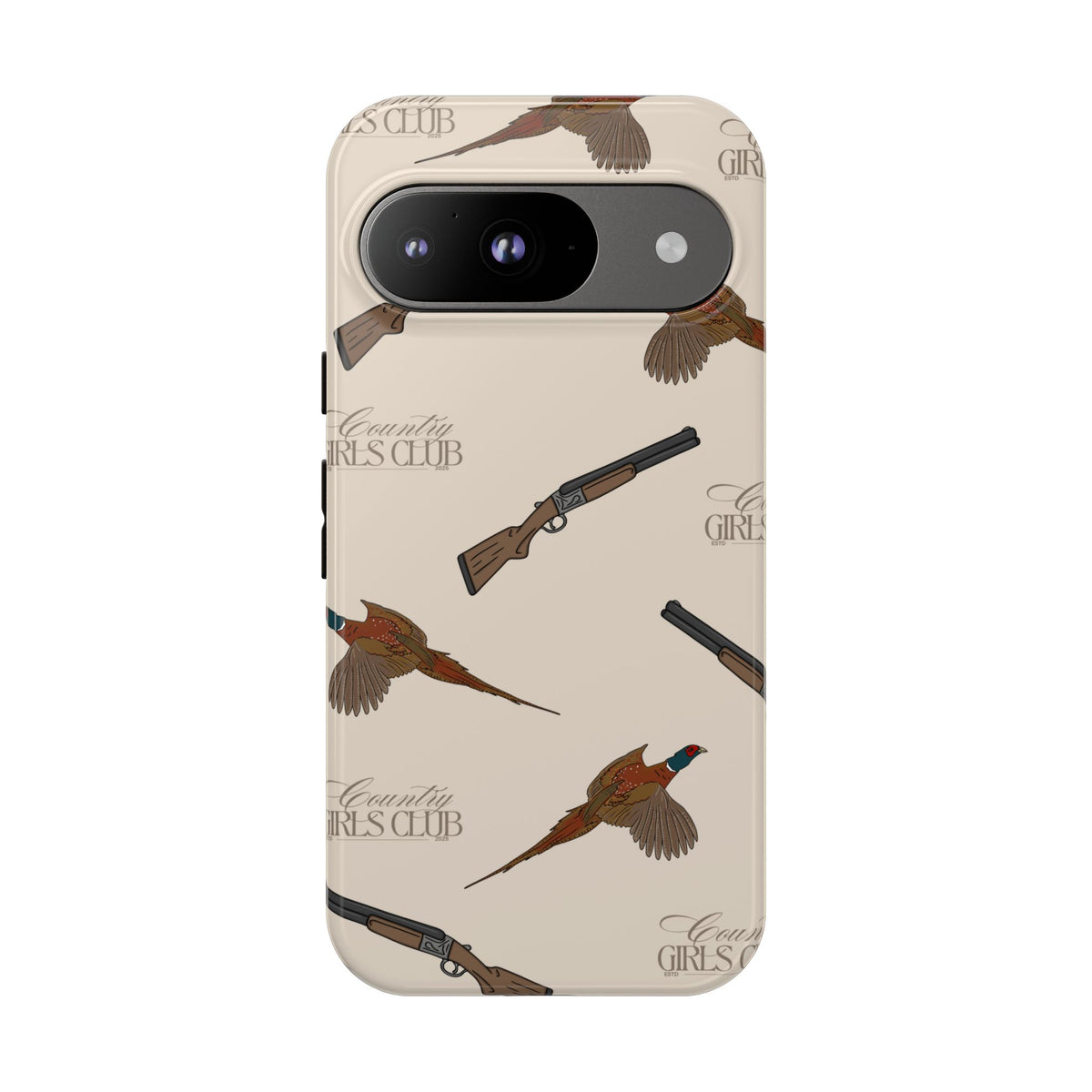 Beige 'Girls Pheasants & Shotguns' Case  | CGC x Country Cases