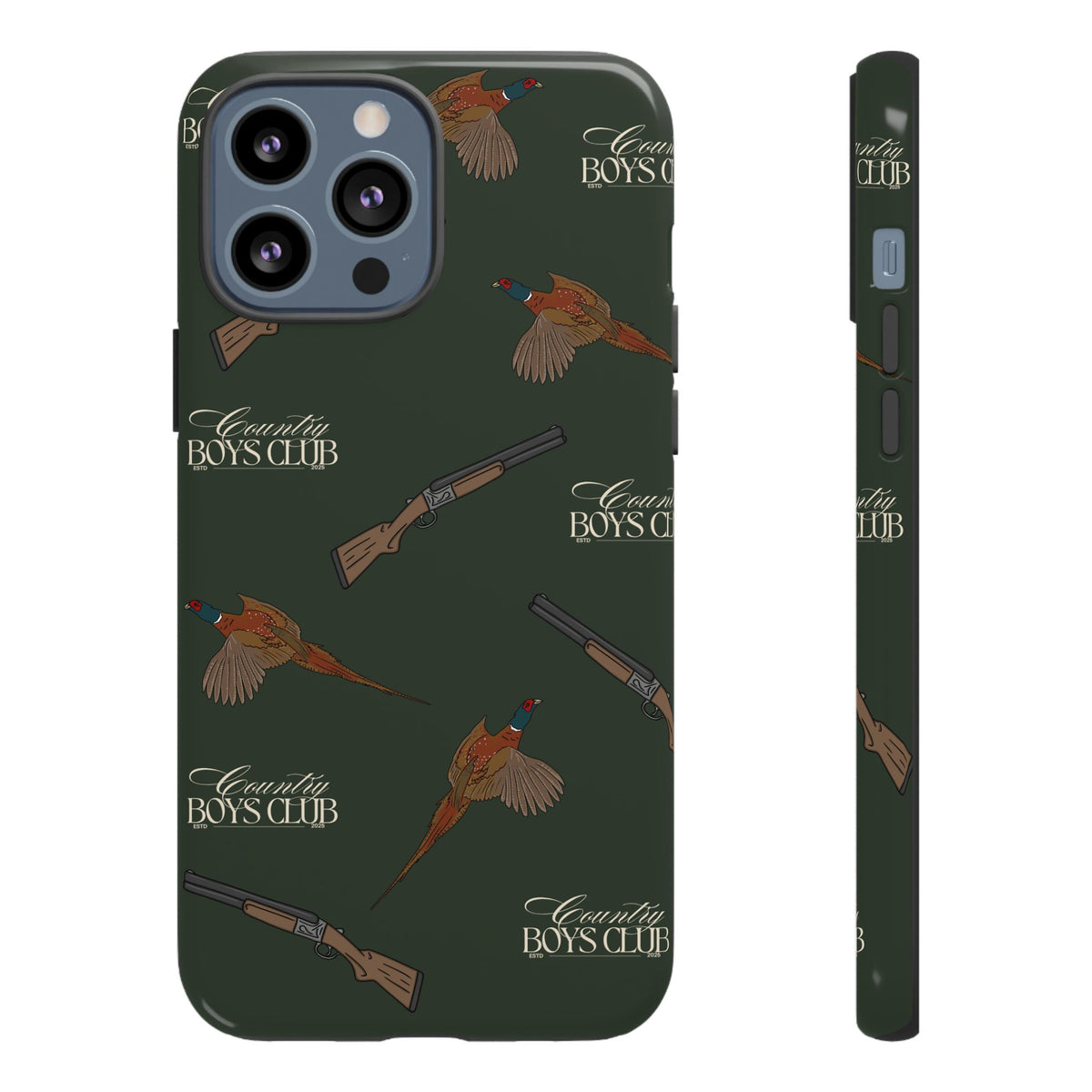 Field Green 'Boys Pheasants & Shotguns' Case  | CBC x Country Cases