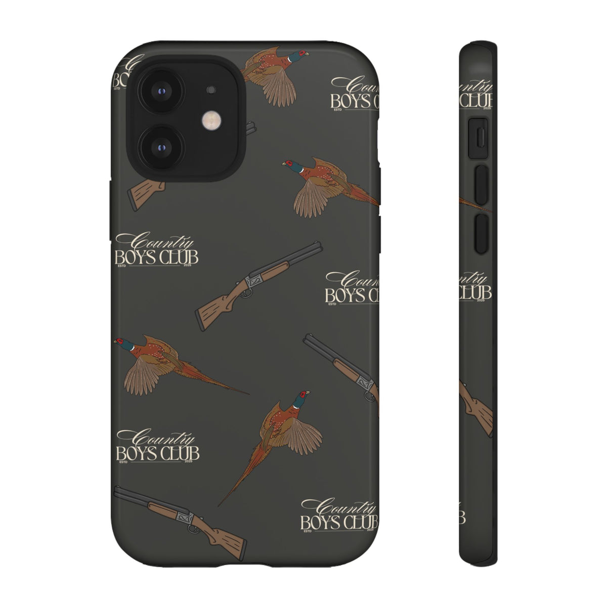 Charcoal 'Boys Pheasants & Shotguns' Case  | CBC x Country Cases