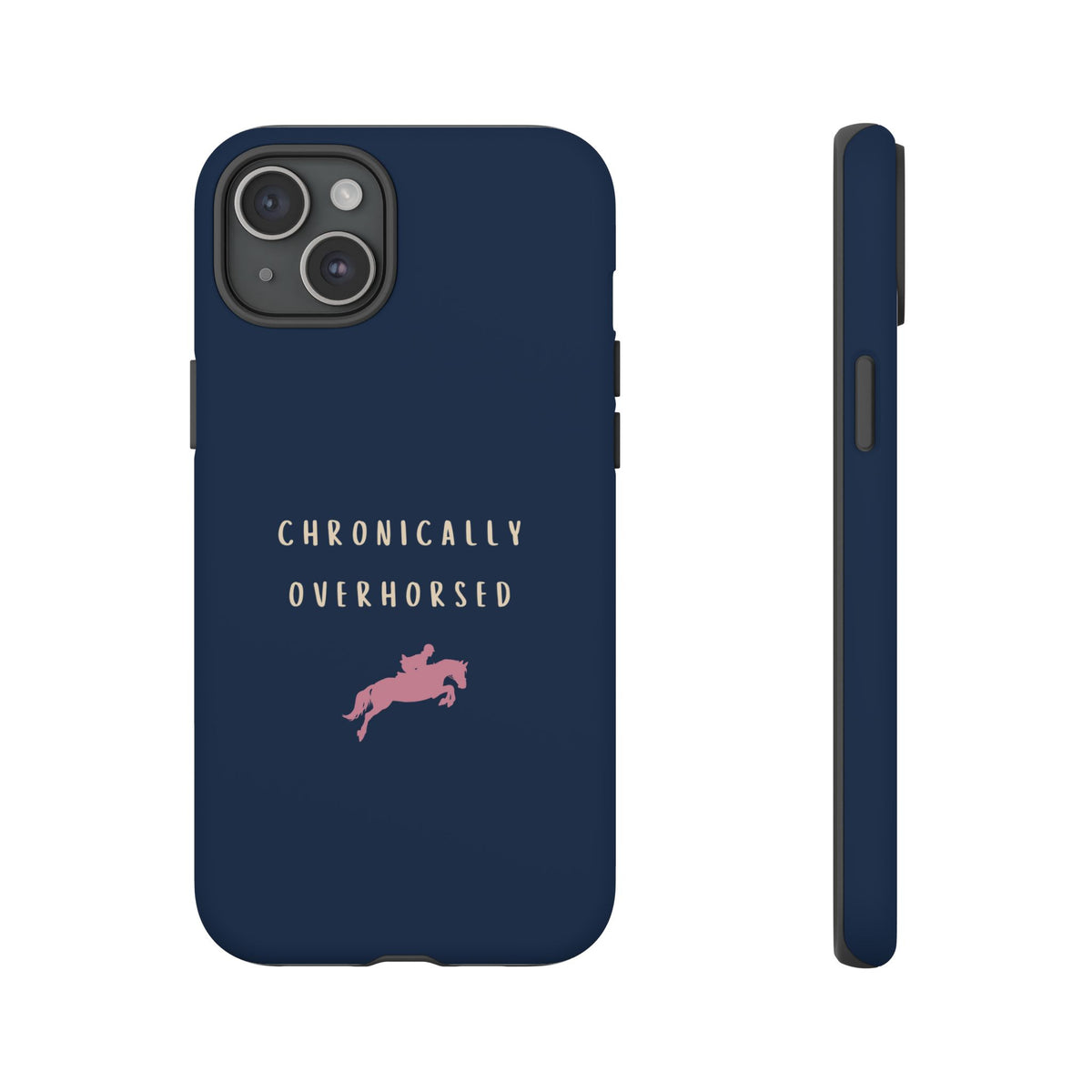 Navy & Pink "Chronically Overhorsed" Case
