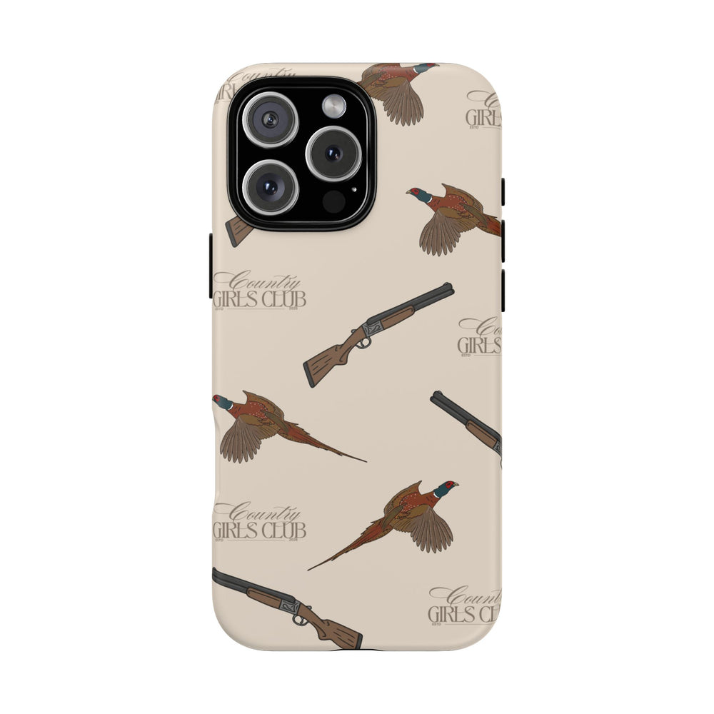 Beige 'Girls Pheasants & Shotguns' Case  | CGC x Country Cases