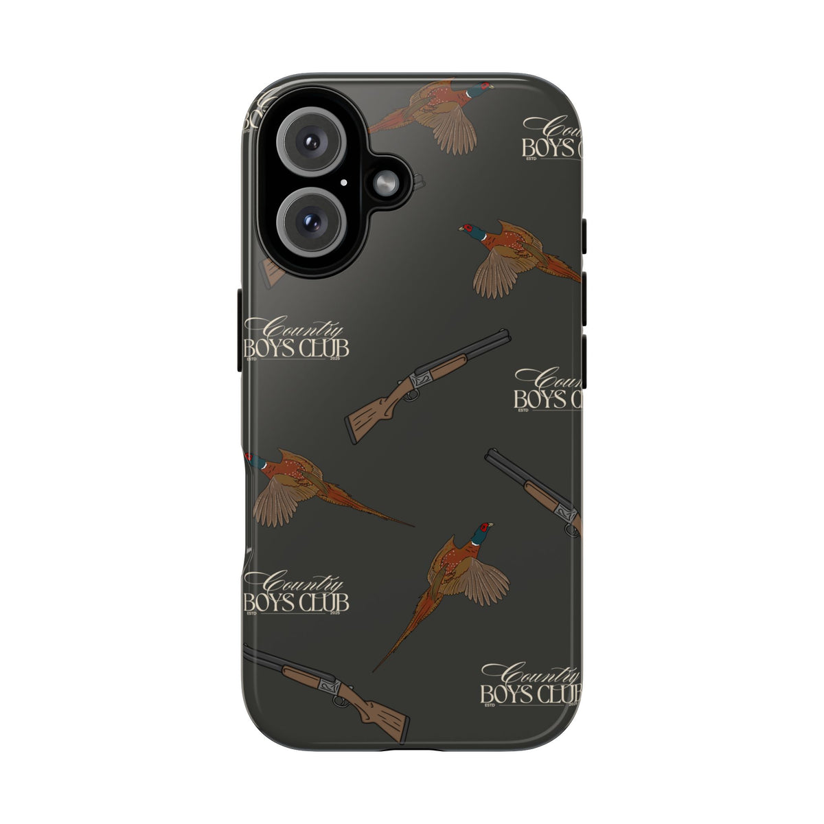 Charcoal 'Boys Pheasants & Shotguns' Case  | CBC x Country Cases