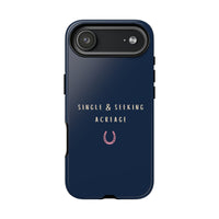 Navy & Pink 'Single & Seeking Acreage' Case