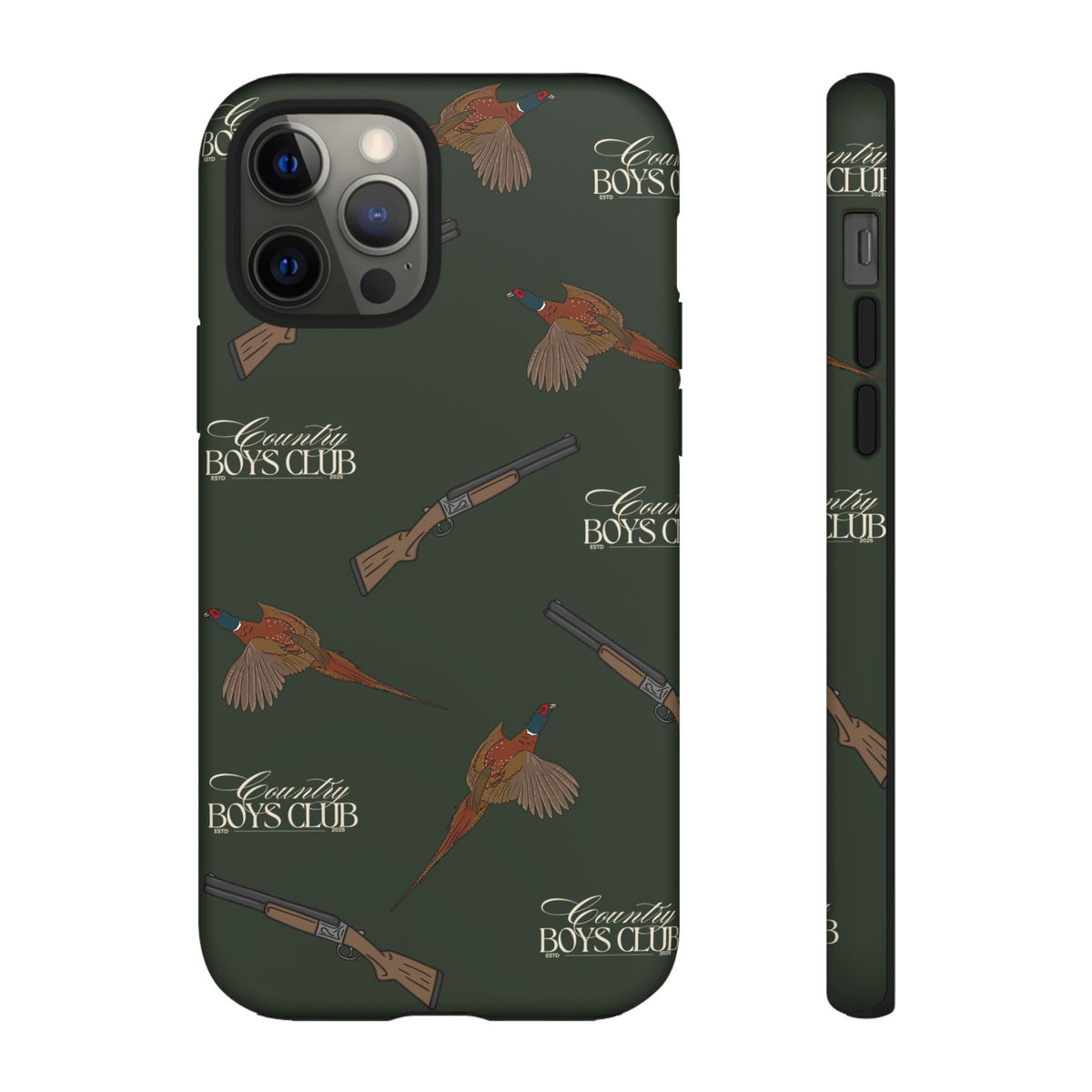 Field Green 'Boys Pheasants & Shotguns' Case  | CBC x Country Cases