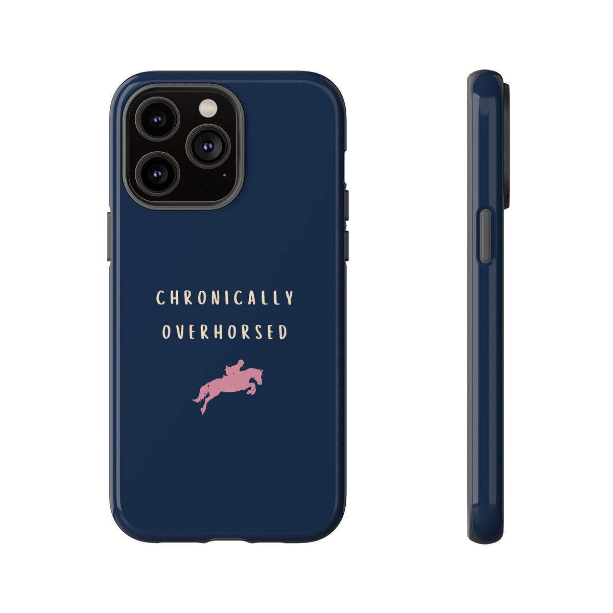 Navy & Pink "Chronically Overhorsed" Case