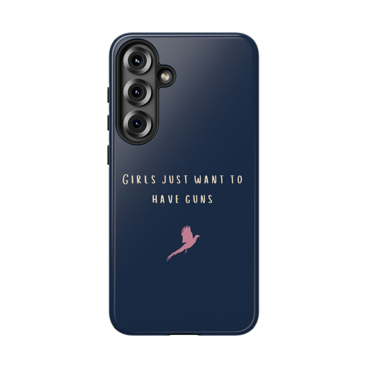 Navy & Pink 'Girls Just Want To Have Guns' Case (Pheasant)