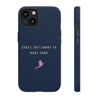 Navy & Pink 'Girls Just Want To Have Guns' Case (Pheasant)