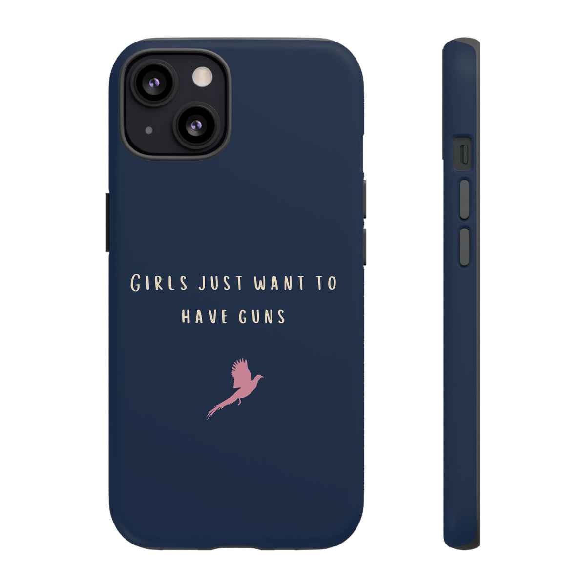 Navy & Pink 'Girls Just Want To Have Guns' Case (Pheasant)