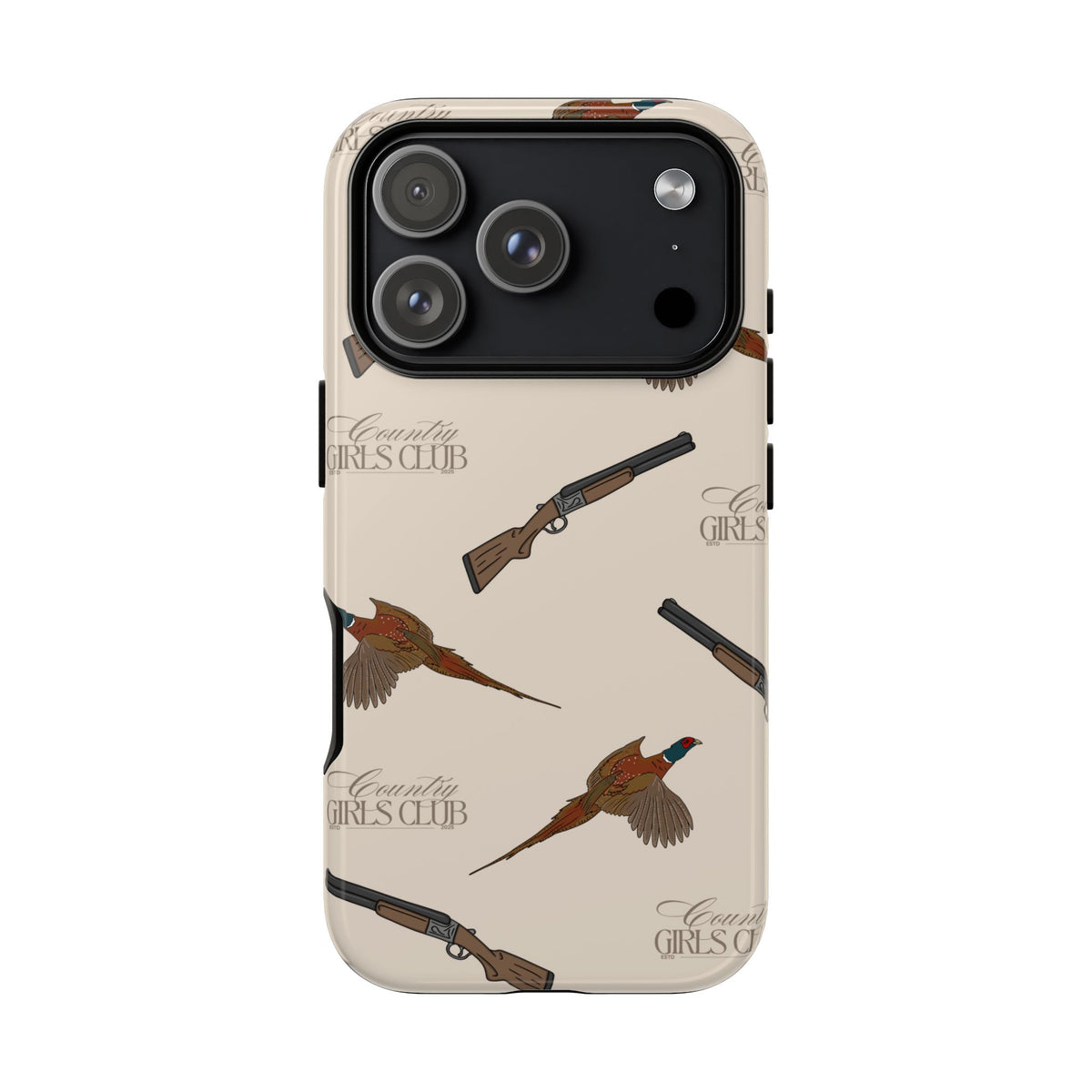 Beige 'Girls Pheasants & Shotguns' Case  | CGC x Country Cases
