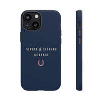Navy & Pink 'Single & Seeking Acreage' Case