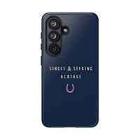 Navy & Pink 'Single & Seeking Acreage' Case