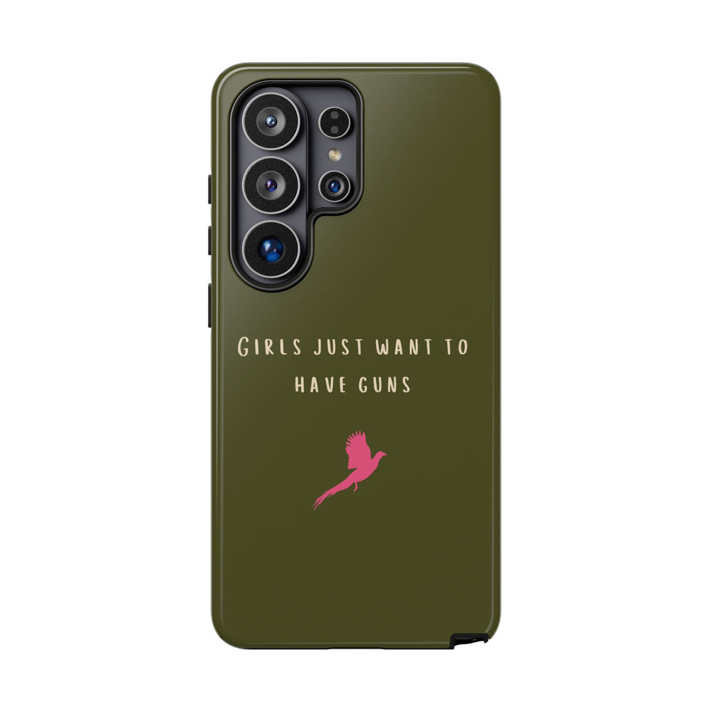 Green & Pink 'Girls Just Want To Have Guns' Case (Pheasant)