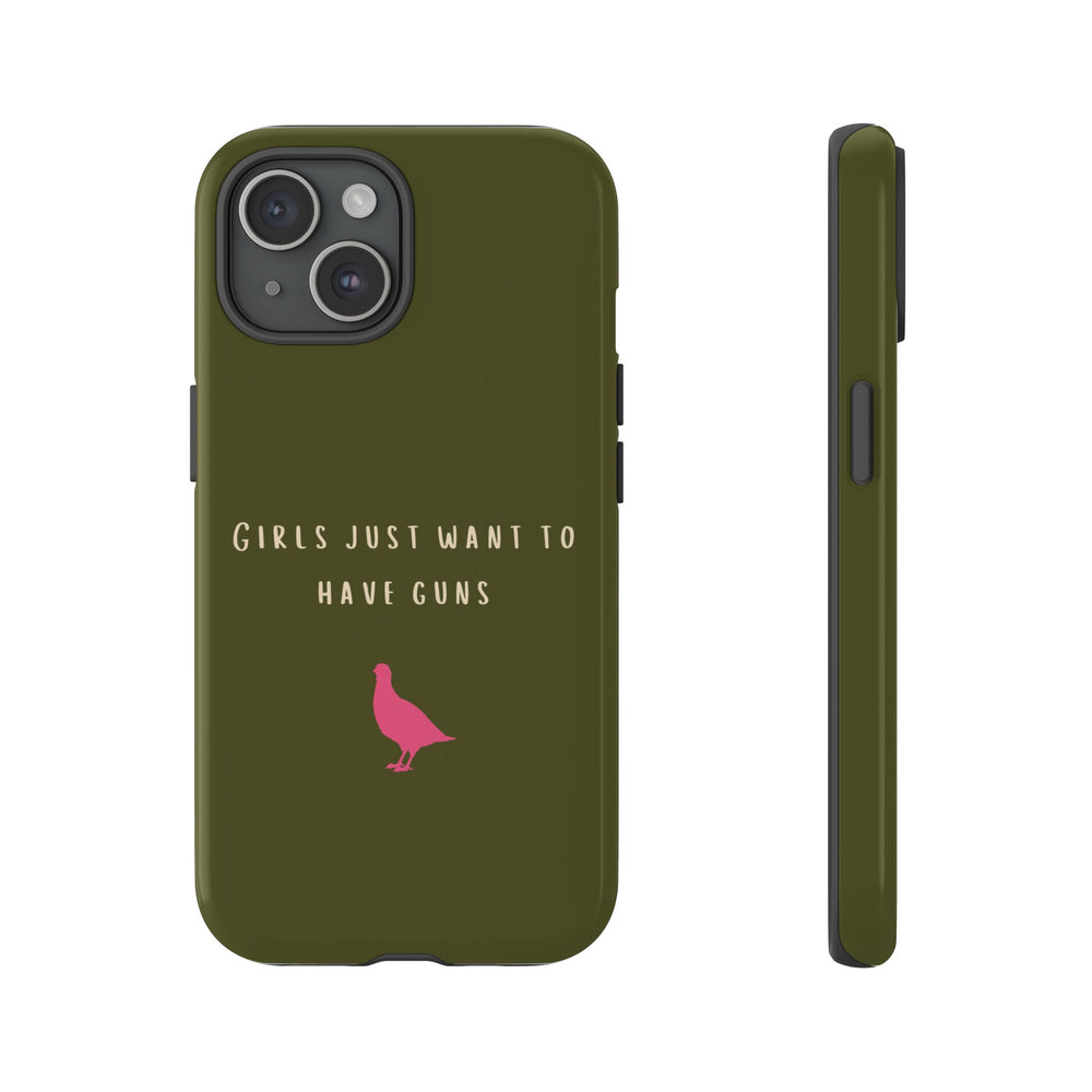 Green & Pink 'Girls Just Want To Have Guns' Case (Partridge)