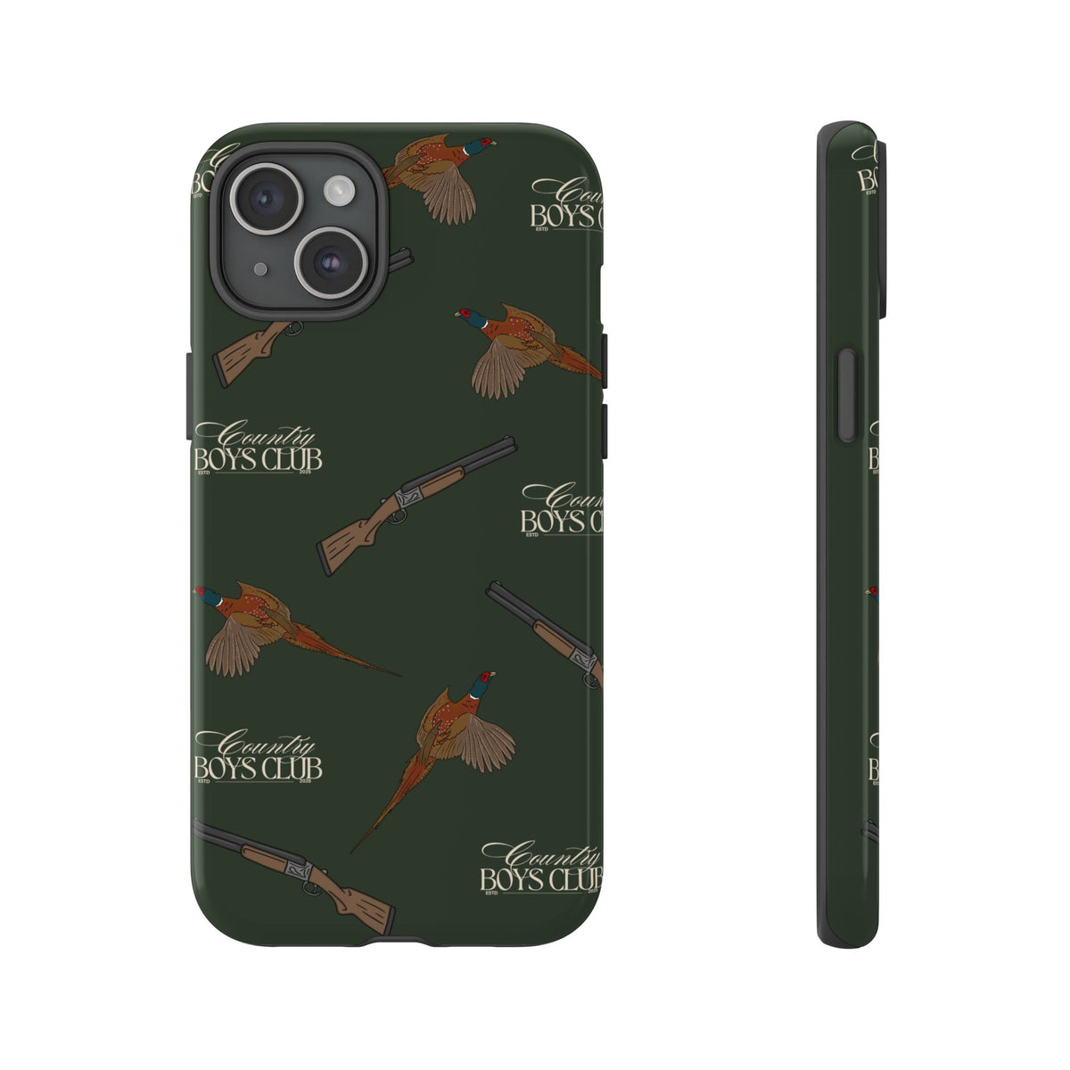 Field Green 'Boys Pheasants & Shotguns' Case  | CBC x Country Cases