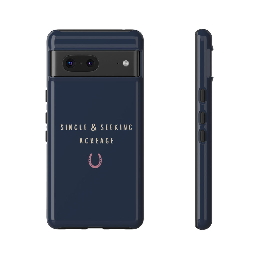 Navy & Pink 'Single & Seeking Acreage' Case