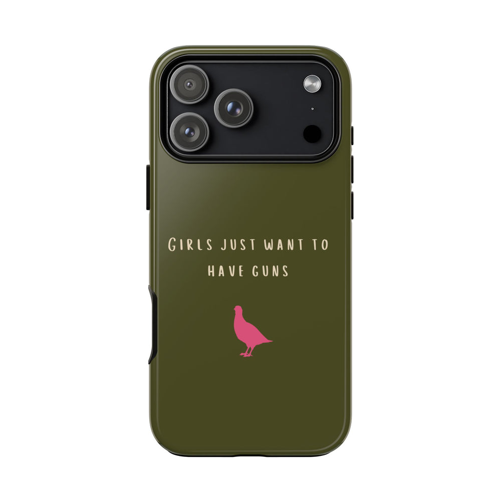 Green & Pink 'Girls Just Want To Have Guns' Case (Partridge)