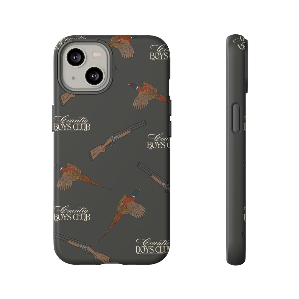 Charcoal 'Boys Pheasants & Shotguns' Case  | CBC x Country Cases