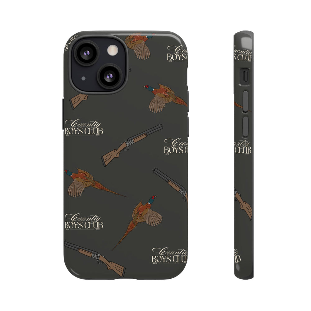 Charcoal 'Boys Pheasants & Shotguns' Case  | CBC x Country Cases