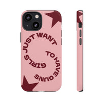 Pink & Burgundy Stars 'Girls Just Want To Have Guns' Case