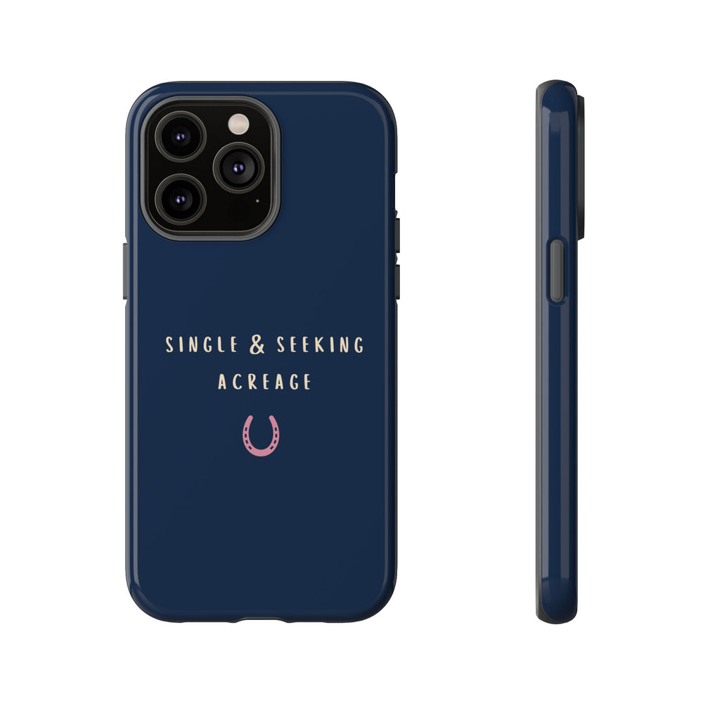 Navy & Pink 'Single & Seeking Acreage' Case