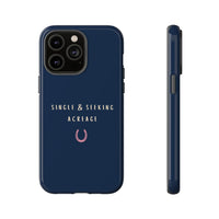 Navy & Pink 'Single & Seeking Acreage' Case