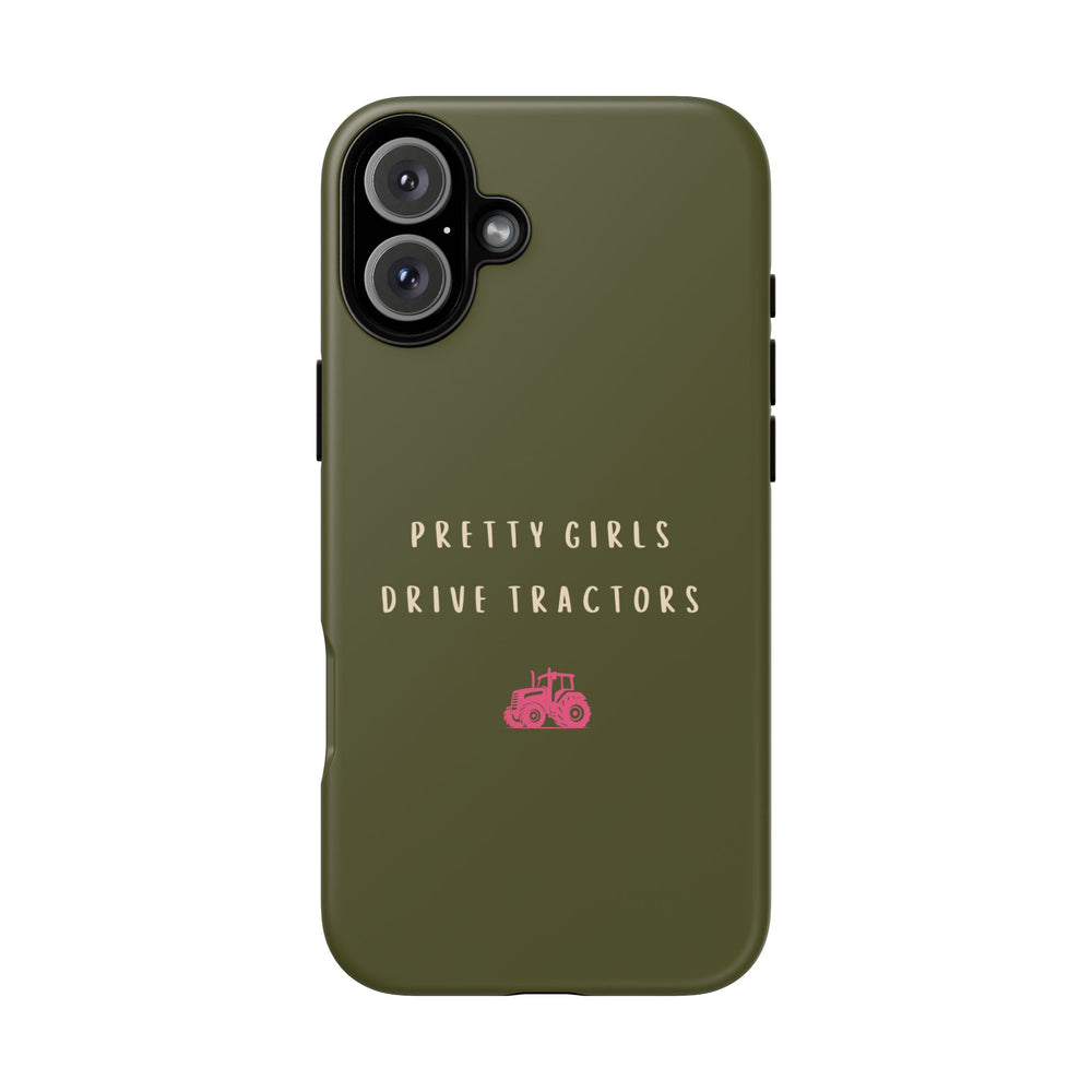 Green & Pink 'Pretty Girls Drive Tractors' Case