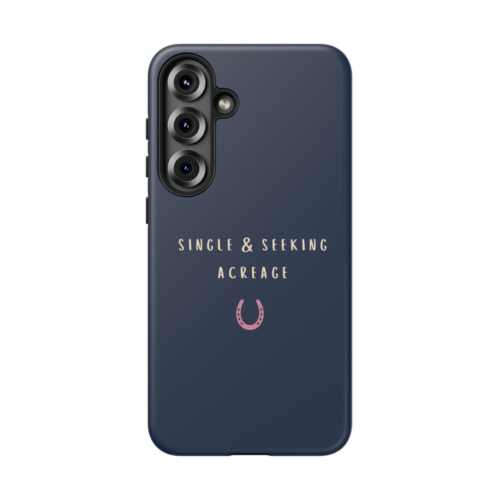 Navy & Pink 'Single & Seeking Acreage' Case