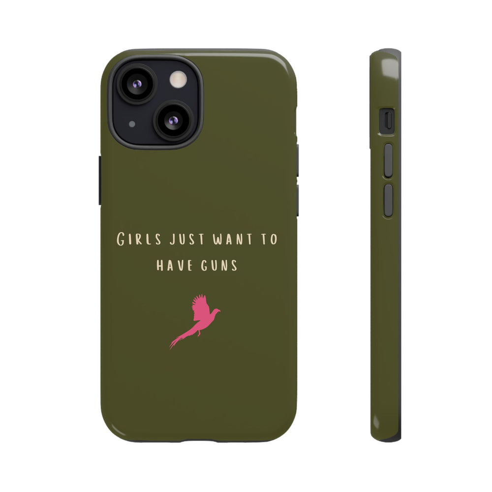 Green & Pink 'Girls Just Want To Have Guns' Case (Pheasant)