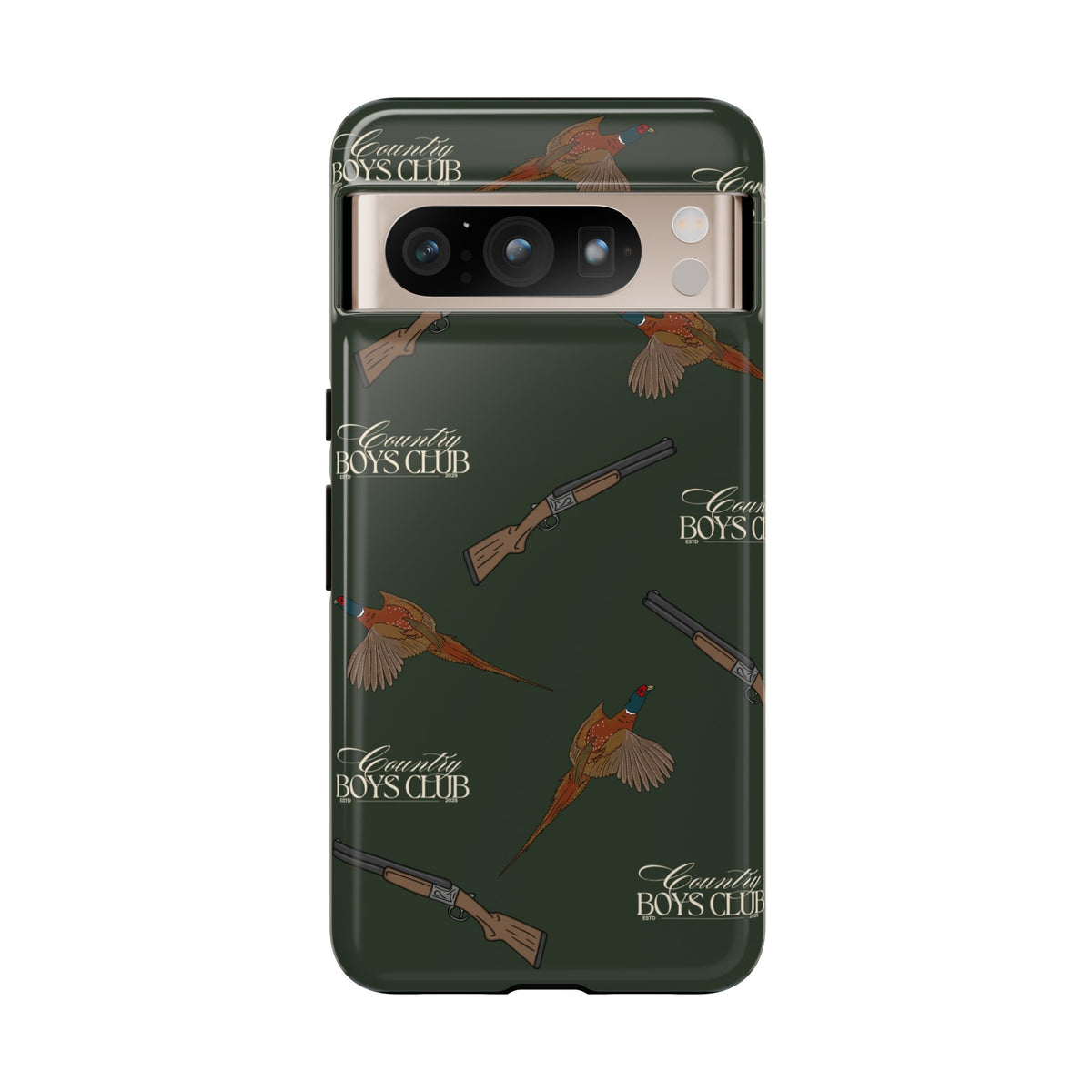 Field Green 'Boys Pheasants & Shotguns' Case  | CBC x Country Cases